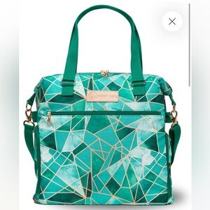 EUC Sarah Wells Lizzy Mosaic Breastpump Bag + Pumparoo Bag (Le Floral)